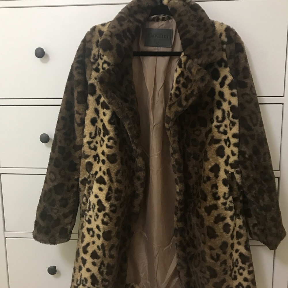 Faux Fur Cheetah Print Coat